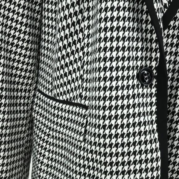 Kasper Jacket Plus Size 24W White Black Houndstooth Lined Blazer Pockets Career - Picture 6 of 15